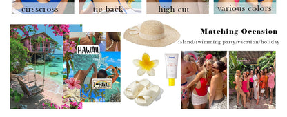 Women's Sexy Criss Cross Halter Bathing Suit Cut Out Backless Monokini Swimsuits One Piece - Seldom Seen Styles