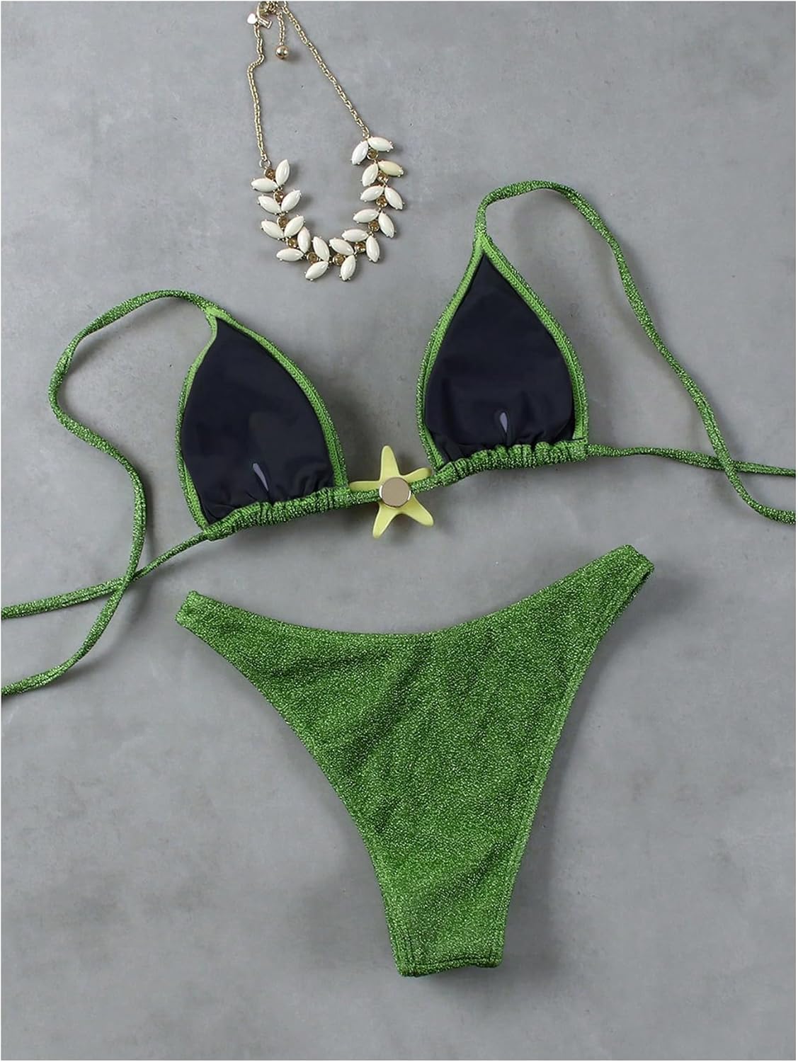 Women's Sexy Halter Triangle Bikini Set Tie String Swimsuit High Cut Thong Two Piece Bathing Suit - Seldom Seen Styles