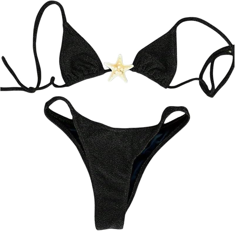 Women's Sexy Halter Triangle Bikini Set Tie String Swimsuit High Cut Thong Two Piece Bathing Suit - Seldom Seen Styles