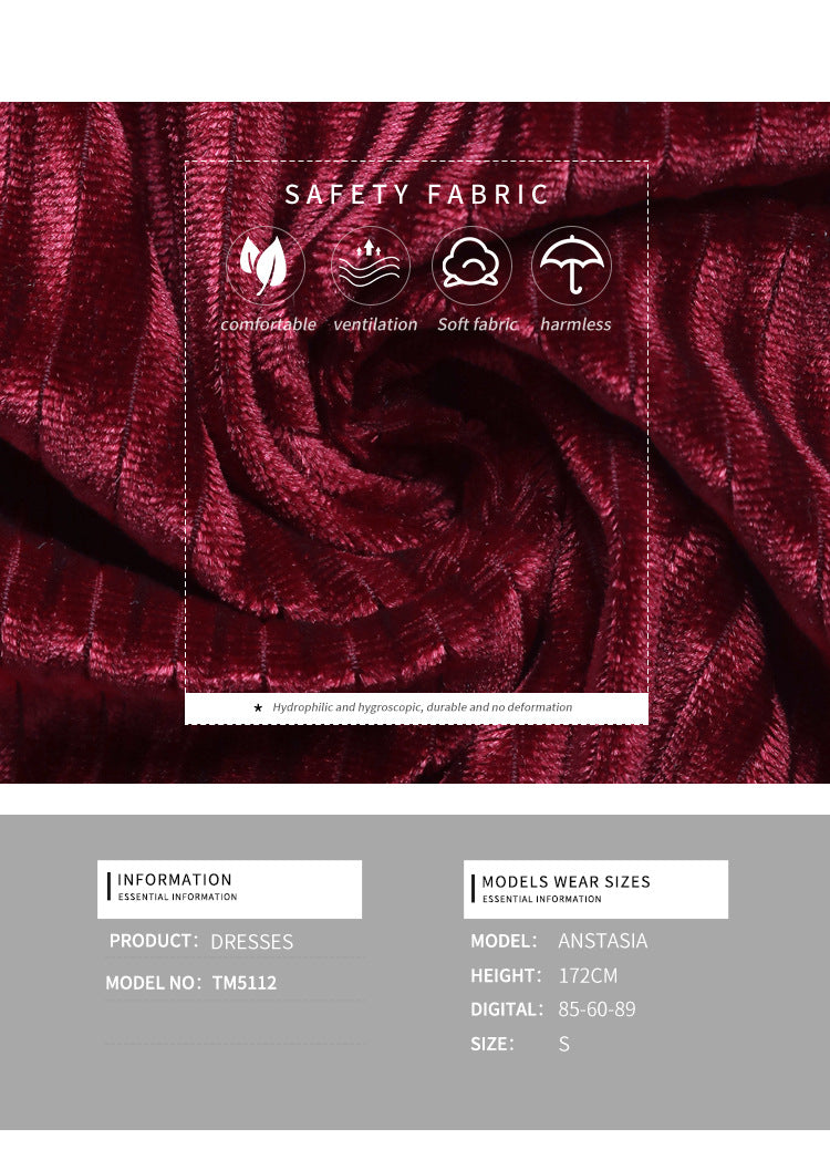 Women's Square Neck Velvet Dress Long Sleeve Tie Back Open Back Ruffle Mini Babydoll Dress - Seldom Seen Styles