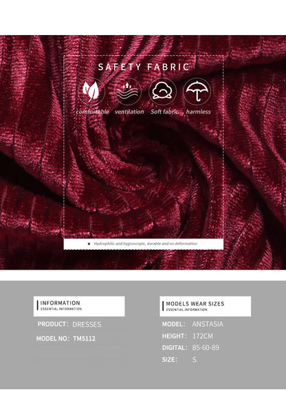 Women's Square Neck Velvet Dress Long Sleeve Tie Back Open Back Ruffle Mini Babydoll Dress - Seldom Seen Styles