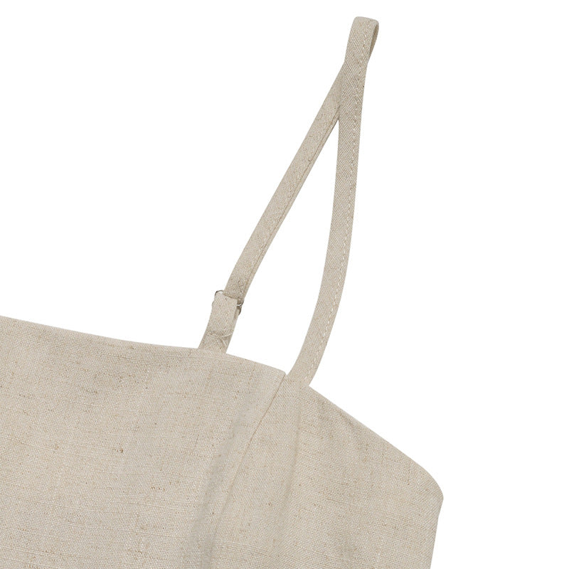 Women's Summer Casual Linen Rompers High Waist Sleeveless Short Jumpsuit with Pockets Beach Vacation Overalls 2025 - Seldom Seen Styles