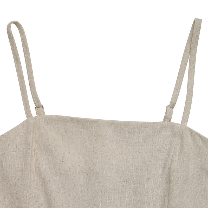 Women's Summer Casual Linen Rompers High Waist Sleeveless Short Jumpsuit with Pockets Beach Vacation Overalls 2025 - Seldom Seen Styles