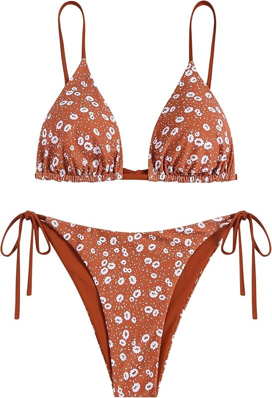 Women's Triangle Bikini Floral String Bikini Set Two Piece Swimsuit Bathing Suits - Seldom Seen Styles