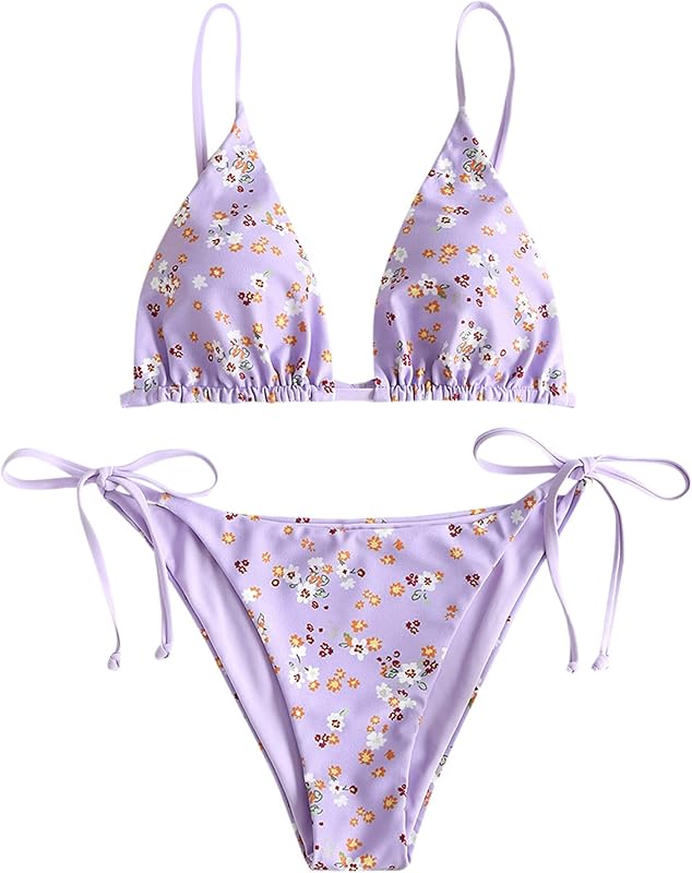 Women's Triangle Bikini Floral String Bikini Set Two Piece Swimsuit Bathing Suits - Seldom Seen Styles