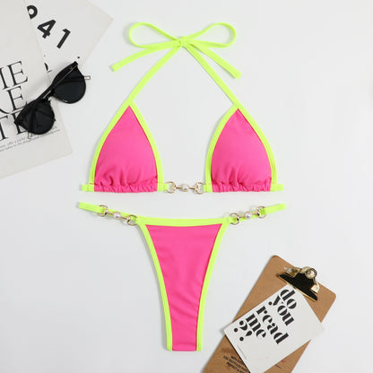 Women's Triangle Thong Bikini Set Sexy String Brazillian Two Piece Swimsuit Cute Bathing Suit - Seldom Seen Styles