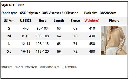 Women's Turtleneck Long Sleeve Color Block Knit Casual Chunky Warm 2025 Fall Pullover Sweaters Top Trendy Outfits - Seldom Seen Styles