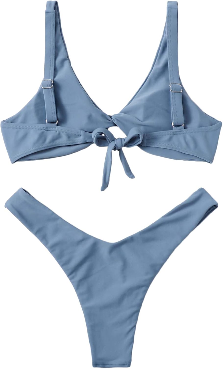 Women's Twist Front High Cut Thong Two Piece Bikini Set Swimsuit - Seldom Seen Styles