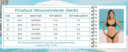 Women's Twist Front High Cut Thong Two Piece Bikini Set Swimsuit - Seldom Seen Styles