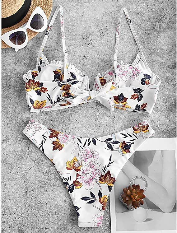 Women's Underwire Bikini Floral High Cut Bikini Set V-Wired Two Piece Swimsuit Bathing Suit - Seldom Seen Styles
