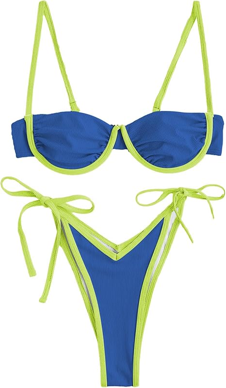 Women's Underwire Bikini Floral High Cut Bikini Set V-Wired Two Piece Swimsuit Bathing Suit - Seldom Seen Styles