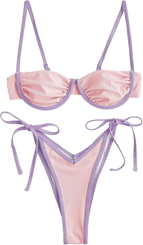 Women's Underwire Bikini Floral High Cut Bikini Set V-Wired Two Piece Swimsuit Bathing Suit - Seldom Seen Styles