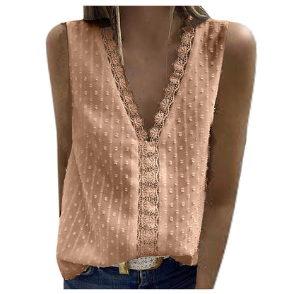 Women's V Neck Lace Crochet Tunic Tops Flowy Casual Blouses Shirts - Seldom Seen Styles