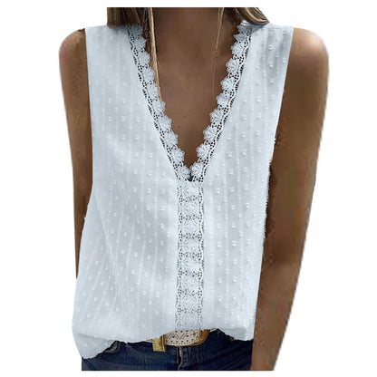 Women's V Neck Lace Crochet Tunic Tops Flowy Casual Blouses Shirts - Seldom Seen Styles