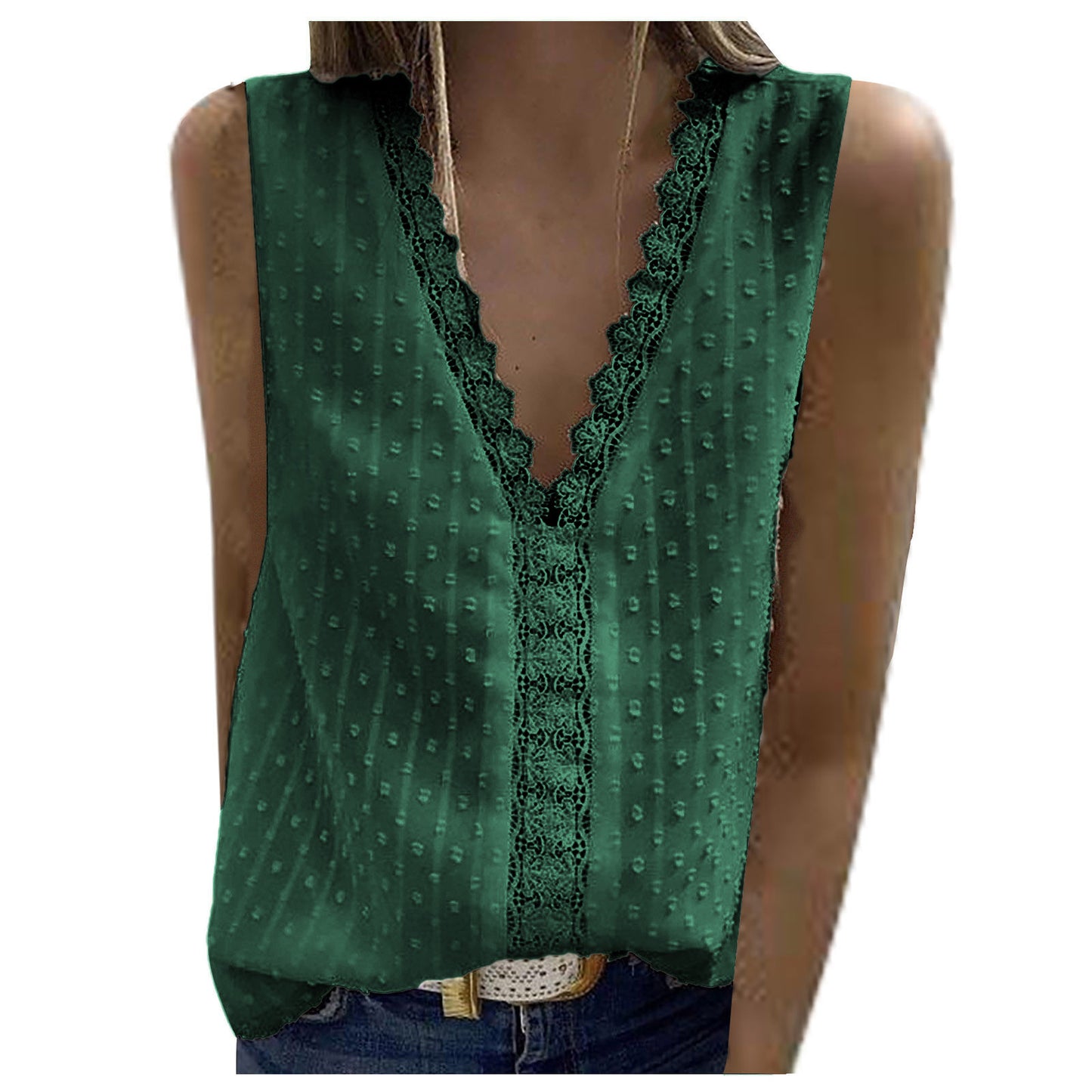 Women's V Neck Lace Crochet Tunic Tops Flowy Casual Blouses Shirts - Seldom Seen Styles