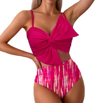 Womens Bikini Set High Waisted Swimwear Tie Knot High Rise Two Piece Swimsuits Bathing Suits - Seldom Seen Styles