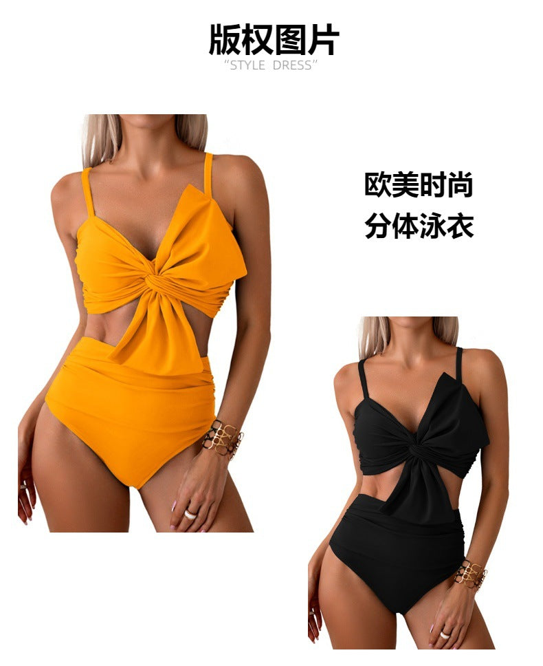 Womens Bikini Set High Waisted Swimwear Tie Knot High Rise Two Piece Swimsuits Bathing Suits - Seldom Seen Styles