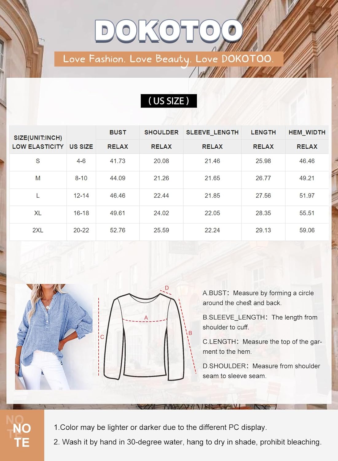 Womens Casual Button V Neck Long Sleeve Shirts Oversized Solid Blouses Tops - Seldom Seen Styles