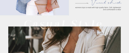 Womens Casual Button V Neck Long Sleeve Shirts Oversized Solid Blouses Tops - Seldom Seen Styles