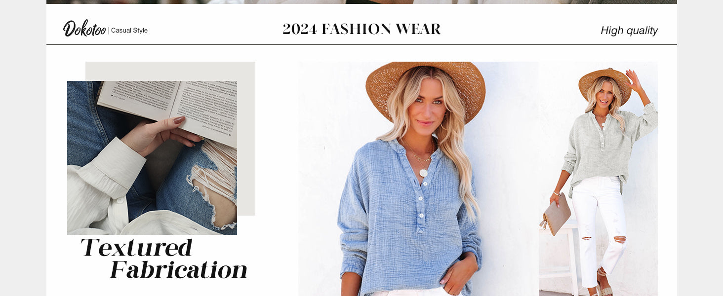 Womens Casual Button V Neck Long Sleeve Shirts Oversized Solid Blouses Tops - Seldom Seen Styles