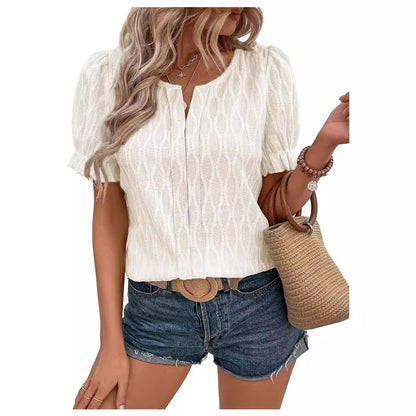 Womens Fashion Tops Cute Puff Sleeve Blouses for Women Dressy Casual Spring Summer Clothes Outfits for 2025 - Seldom Seen Styles