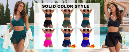 Womens High Waisted Bikini Set Gold Metal Two Piece Swimsuits Tummy Control Tie Knot 2025 Bathing Suits - Seldom Seen Styles