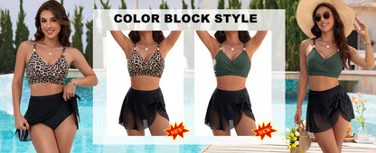 Womens High Waisted Bikini Set Gold Metal Two Piece Swimsuits Tummy Control Tie Knot 2025 Bathing Suits - Seldom Seen Styles