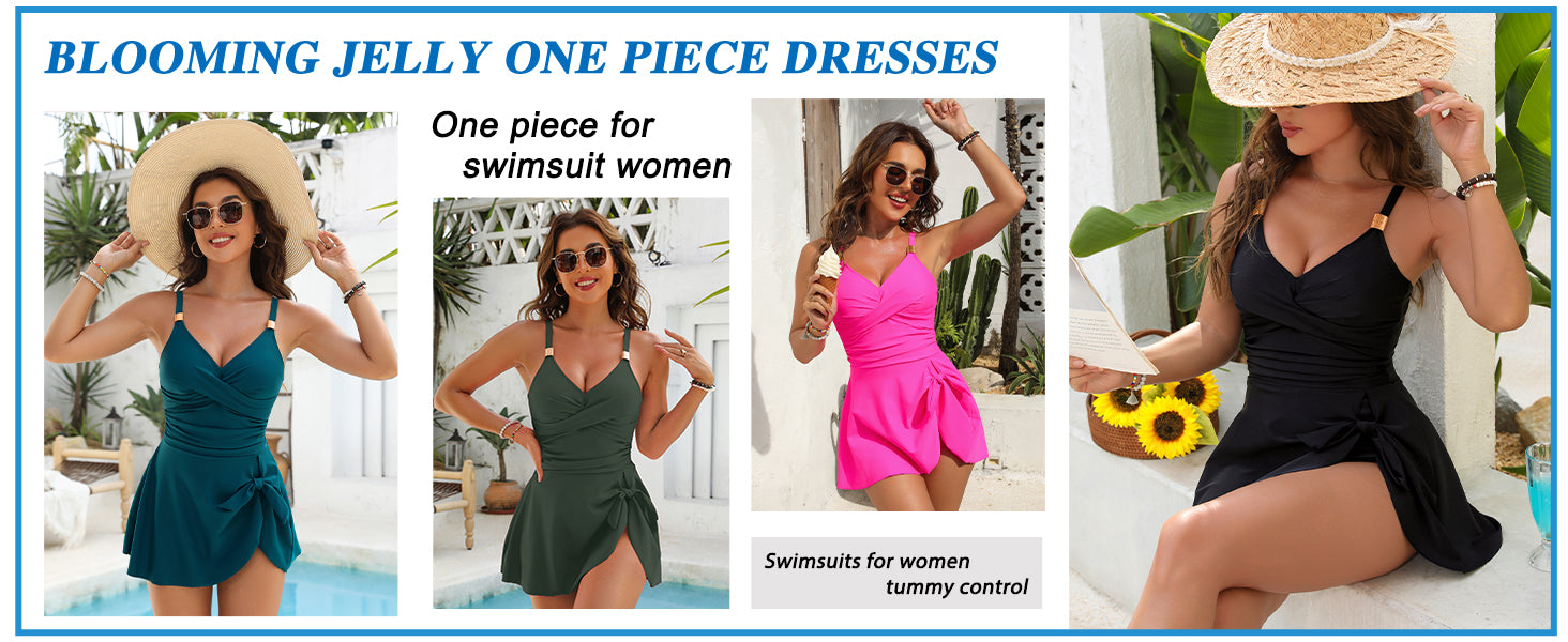 Womens One Piece Swimsuit Tummy Control Bathing Suit Gold Metal Tie Knot 2025 Swim Dress - Seldom Seen Styles