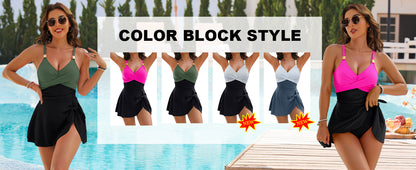 Womens One Piece Swimsuit Tummy Control Bathing Suit Gold Metal Tie Knot 2025 Swim Dress - Seldom Seen Styles