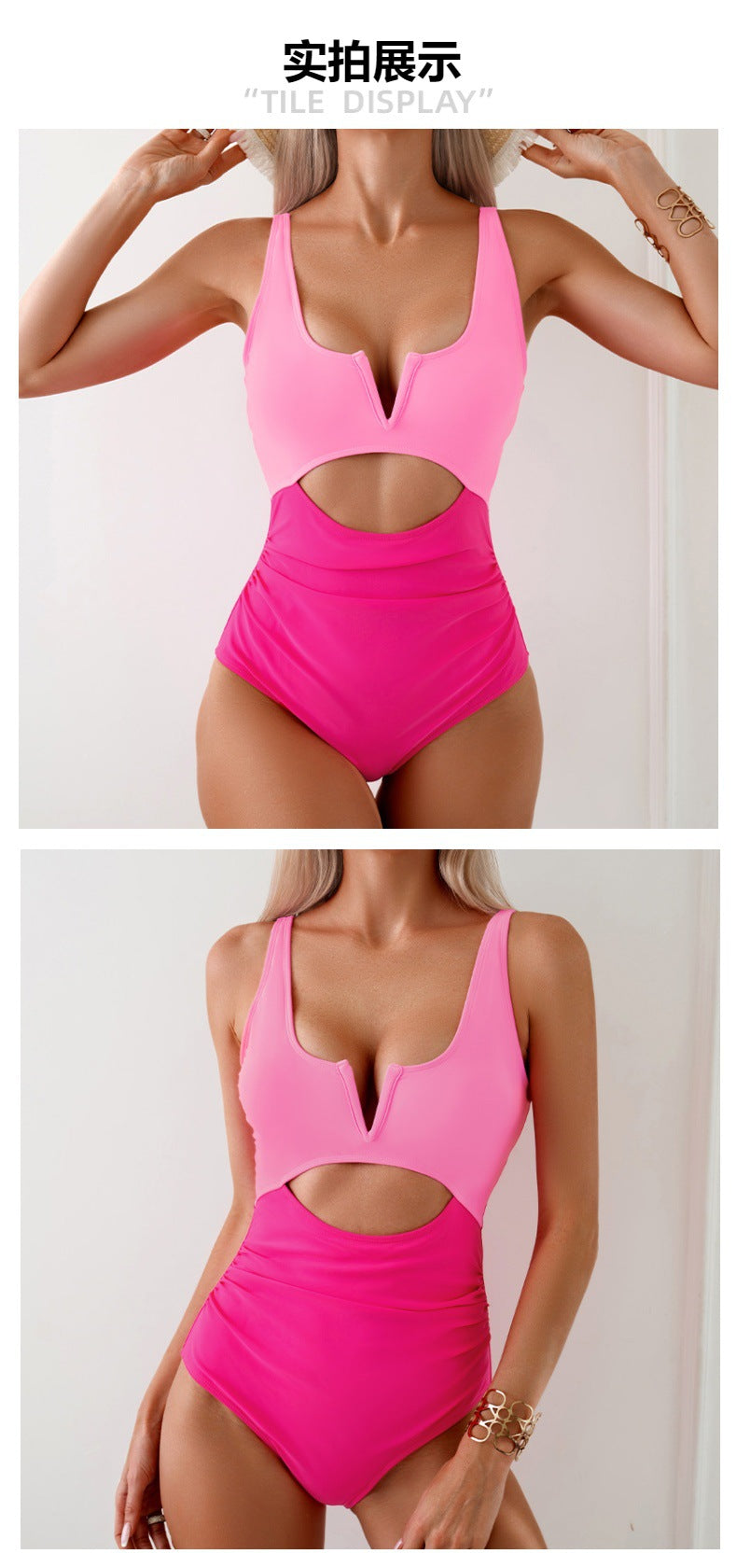 Womens One Piece Swimsuits Tummy Control Bathing Suit for Women Push Up Swimwear V Neck High Cut Monokini - Seldom Seen Styles