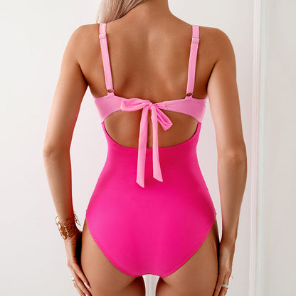Womens One Piece Swimsuits Tummy Control Bathing Suit for Women Push Up Swimwear V Neck High Cut Monokini - Seldom Seen Styles