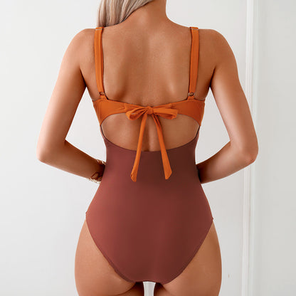 Womens One Piece Swimsuits Tummy Control Bathing Suit for Women Push Up Swimwear V Neck High Cut Monokini - Seldom Seen Styles