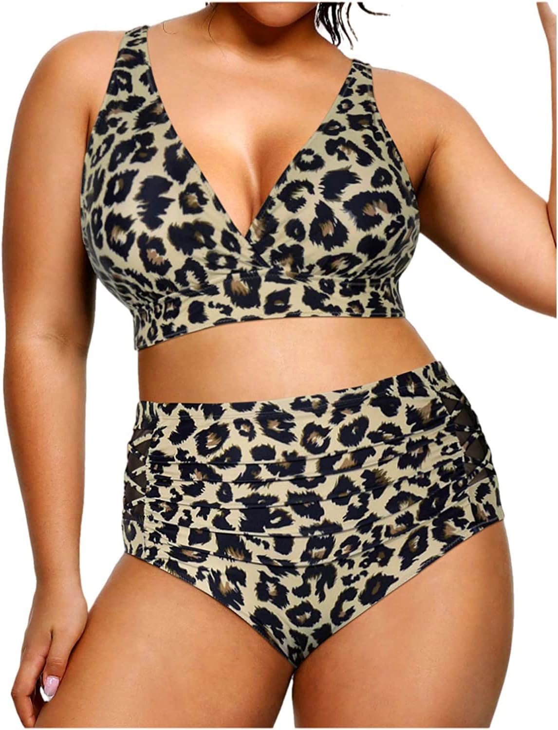 Womens Plus Size Bikini High Waisted Swimsuits Two Piece Bathing Suits Tummy Control Swimwear - Seldom Seen Styles