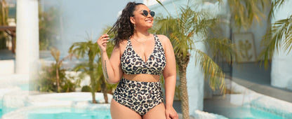 Womens Plus Size Bikini High Waisted Swimsuits Two Piece Bathing Suits Tummy Control Swimwear - Seldom Seen Styles