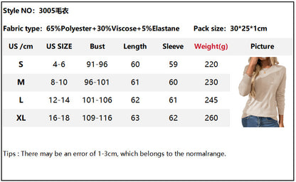 Womens Sweaters Knit Long Sleeve Pullover Tops Trendy Dressy Business Casual Winter Clothes Outfit Fashion 2025 Round Neck Pullover Knitted Base Shirt Scratched Long Sleeve Sweater - Seldom Seen Styles