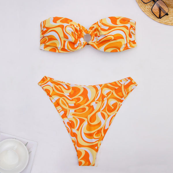 Xera Psychedelic Print Strapless Bikini - Seldom Seen Styles