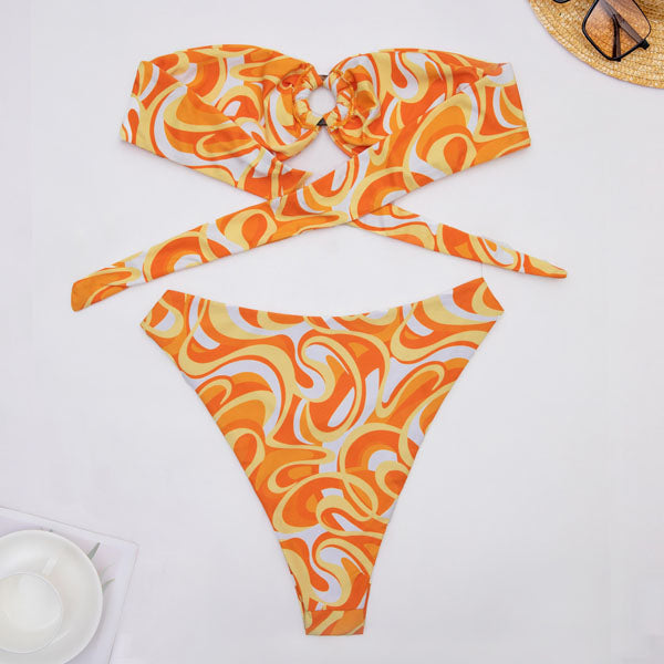 Xera Psychedelic Print Strapless Bikini - Seldom Seen Styles
