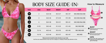 Women's 2 Piece Floral Print Swimsuit Triangle String High Cut Bikini Sets Bathing Suit