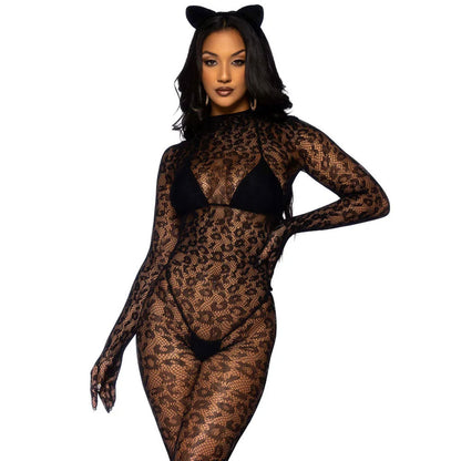 Sexy Lingerie Long Sleeve Bodysuit Fishnet Stockings Crotchless See-through - Seldom Seen Styles