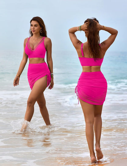 Women Mesh One Piece Swim Dress Swimsuit Tummy Control Bathing Suit