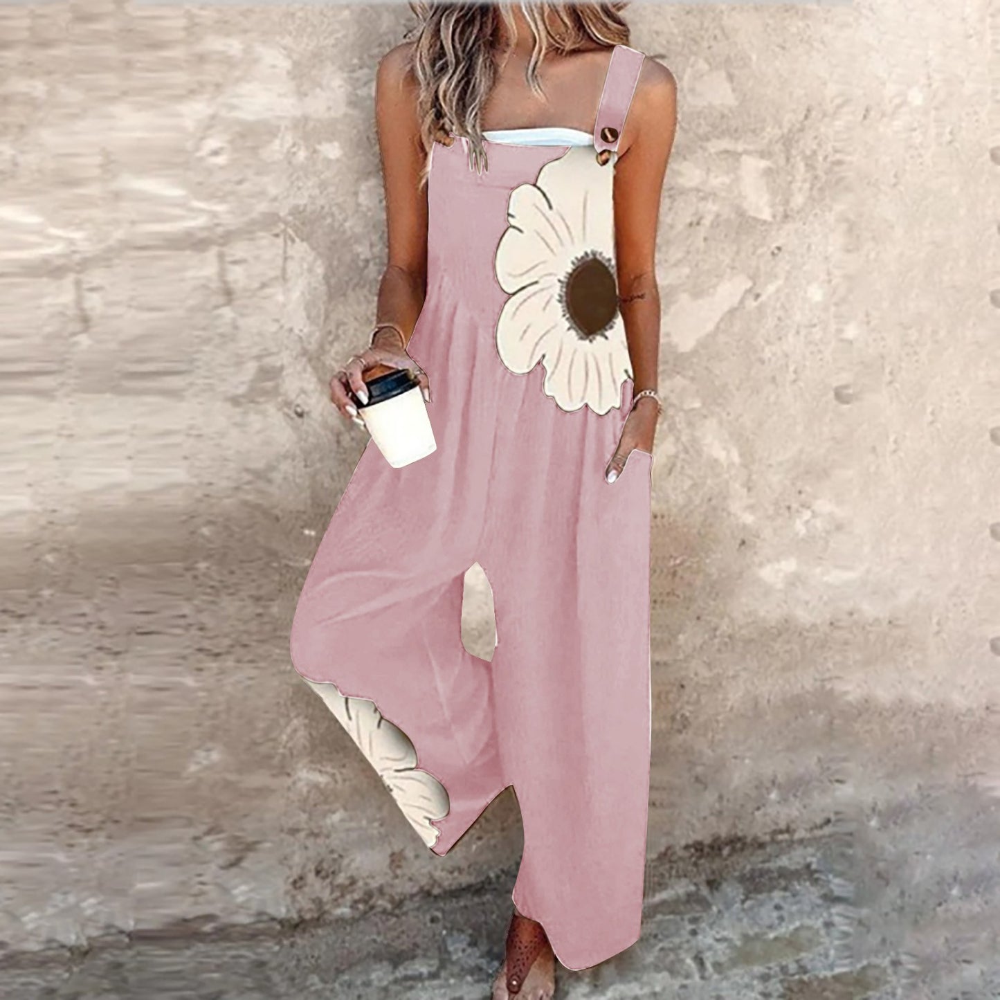 Elegant Sleeveless Floral Print Jumpsuit - Seldom Seen Styles