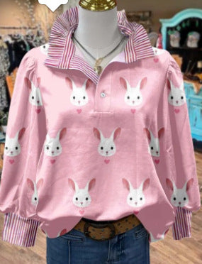 Women's Vintage Floral Print Striped Collar Top Going Outfits Blouses 90s Tops Funny Shirts Women Elegant Classy Tops Blouse Classyoutfit Women cute summer outfit boho Casual Style cute summer outfit women's summer outfits - Seldom Seen Styles