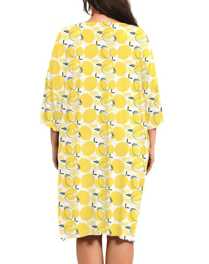 Plus Size Nightgown for Women V-Neck Sleep  Dress Pjs Lounge Short Sleeves Sleepwear With Pocket Fit S-5XL Pajamas Elastic Loungewear Breathable Fabric