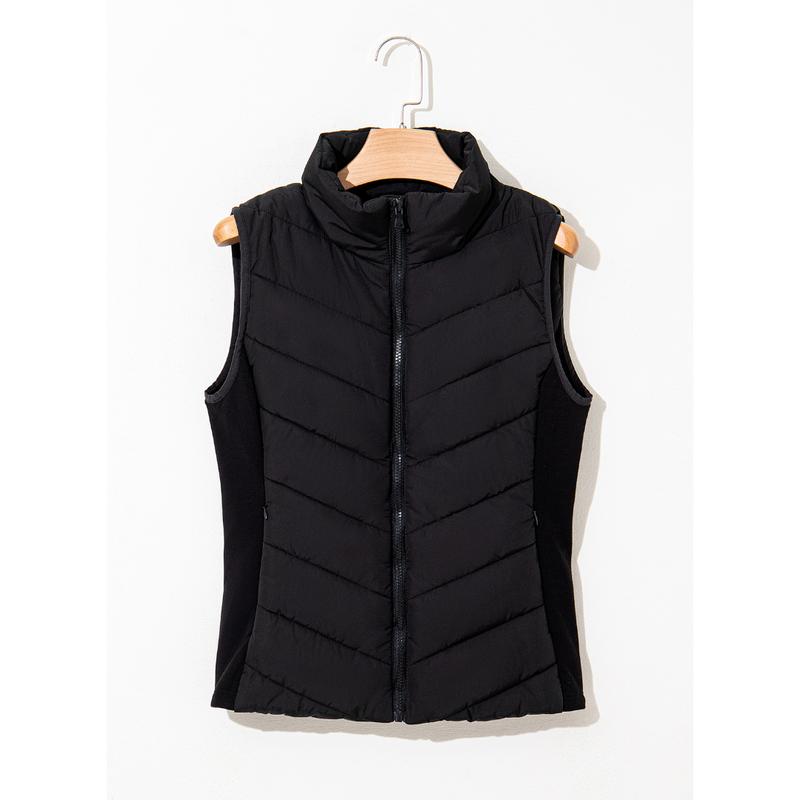 Puffer Vest Women Sleeveless Zip Up Outerwear Stand Collar Quilted Vest Warm Winter Jackets Coats with Pocket - Seldom Seen Styles