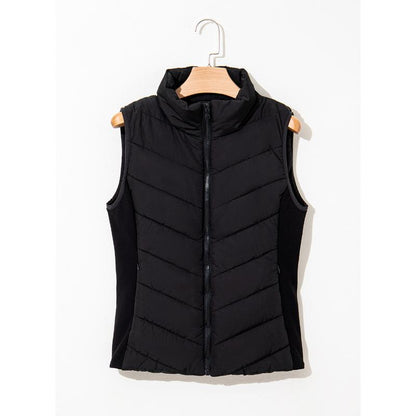 Puffer Vest Women Sleeveless Zip Up Outerwear Stand Collar Quilted Vest Warm Winter Jackets Coats with Pocket - Seldom Seen Styles