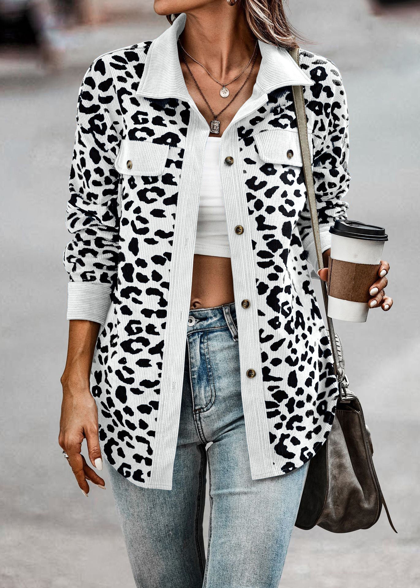 Womens Shacket Jacket Casual Leopard Print Cardigans Coat Oversized Button Down Long Sleeve Shirt 2024 Fashion Outfits - Seldom Seen Styles