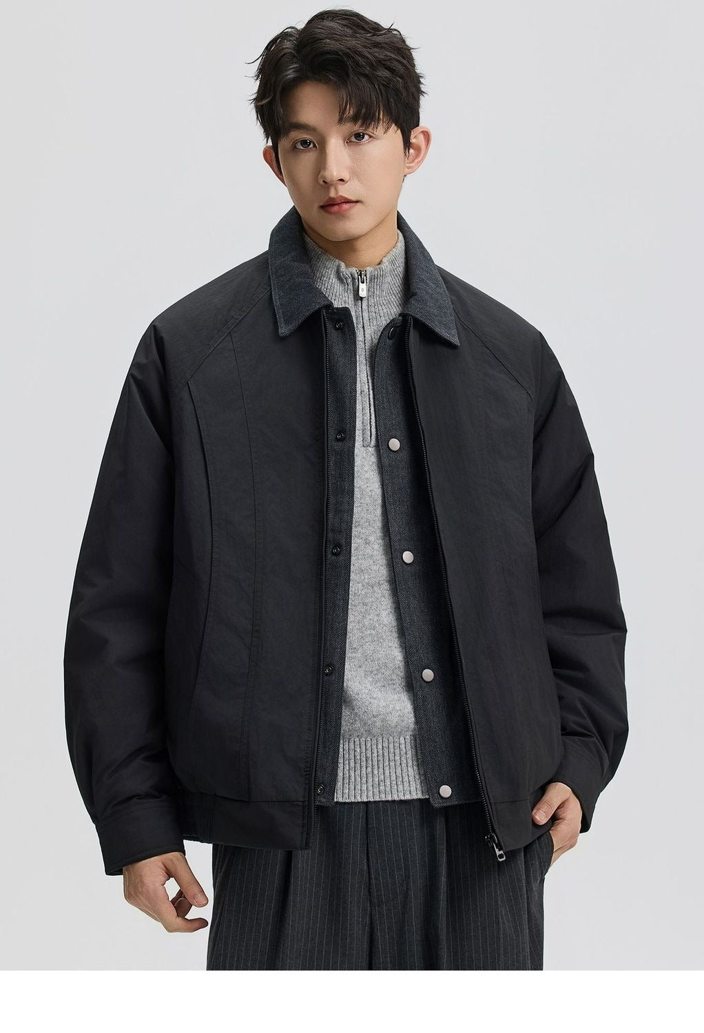 new winter men's down jacket 90 duck down two fashion trend coat lapel outdoor jacket