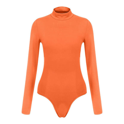 Women's Sexy Square Neck Bodysuit Long Sleeve Double Lined Shirt Tops