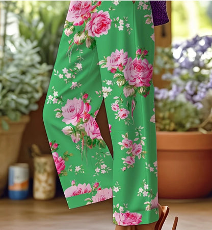 Linen Pants Women Summer Elastic Waist Straight Leg Plus Size Crop Pants Casual Beach Trousers with Pockets - Seldom Seen Styles