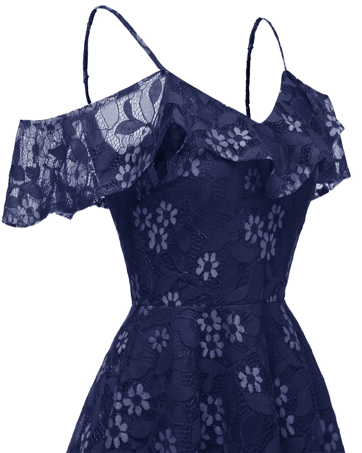 1950S LACE COLD SHOULDER RUFFLE DRESS pink lace dress tiered dresses for women